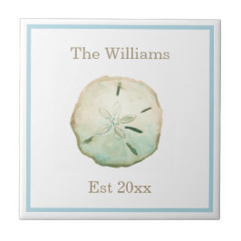 Strand Zand Dollar Bruiloft Jubileum Tegeltje