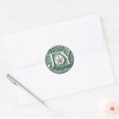 Strand Zand Dollar Kerstvreugde Foto Keramisch Orn Ronde Sticker (Envelop)