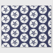 Strand Zand Dollar Marine Blauw Beachcomber Cadeaupapier (Vlak)