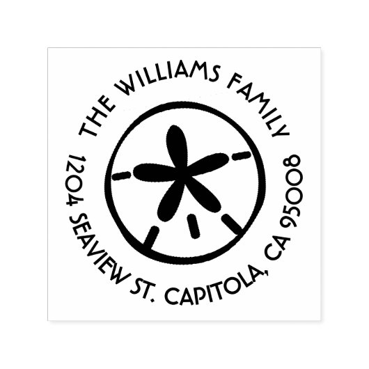 Strand Zand Dollar Retouradres Zelfinktende Stempel (Design)