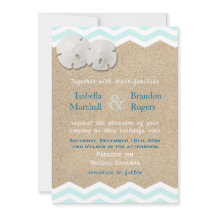 Strand Zand Dollars Bruiloft Uitnodiging