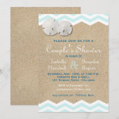 Strand Zand Dollars Couple's Douche Invite Kaart (Voorkant / Achterkant)