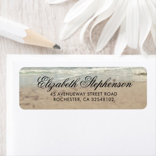 Strand Zand en Golven Bruiloft Etiket (Insitu)