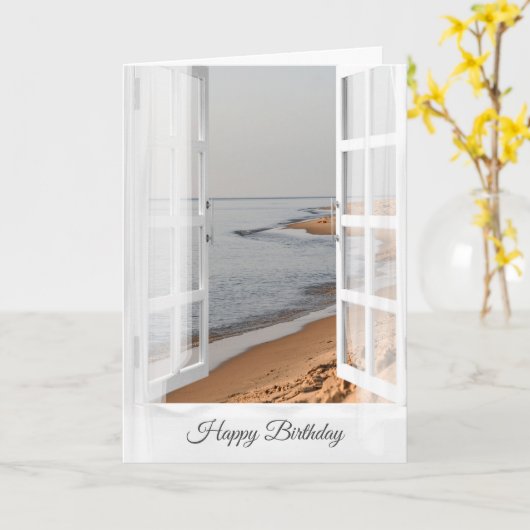 strand zand en waterdag kaart (Gele Bloem)