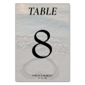 Strand Zand Hart Bruiloft Receptie Kaart (Voorkant)