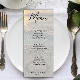 Strand Zand Hart Bruiloft Receptie Menu