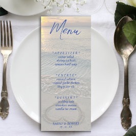 Strand Zand Hart Bruiloft Receptie Menu