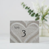 Strand Zand Hart Tafel Nummer Kaart (Staand voorkant)