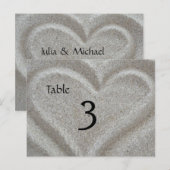 Strand Zand Hart Tafel Nummer Kaart (Voorkant / Achterkant)