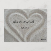 Strand Zand Hart Tafel Nummer Kaart (Achterkant)