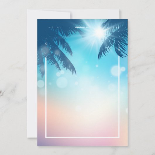 Strand Zand Harten Elegant Tropisch Modern Huwelij Kaart (Achterkant)