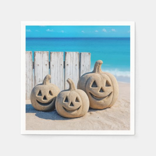 Strand Zand Jack o' Lanterns  Servet (Voorkant)