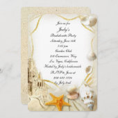 Strand Zand Kasteel Bruiloft Bachelorette Party Kaart (Voorkant / Achterkant)