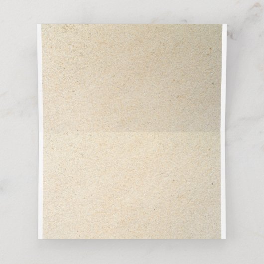 Strand Zand Kasteel Bruiloft Tafel Plaats Kaart Plaatskaartje (Binnenkant ongevouwen)