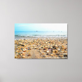 Strand Zand Kust Oceaan Zee Landschap Reis Foto Canvas Afdruk