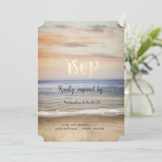 Strand Zand Lucht RSVP Kaart (Staand voorkant)