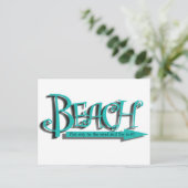 strand zand-n-surf briefkaart (Staand voorkant)