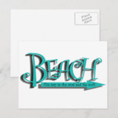 strand zand-n-surf briefkaart (Voorkant / Achterkant)