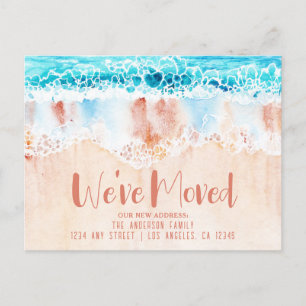 Strand Zand Nieuw adres Briefkaart