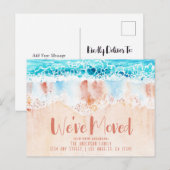 Strand Zand Nieuw adres Briefkaart (Voorkant / Achterkant)