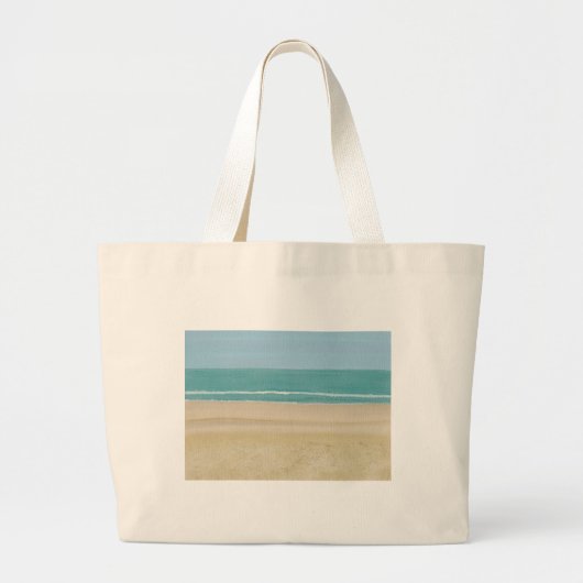 Strand Zand Oceaan Scène op Canvas Tassen (Voorkant)