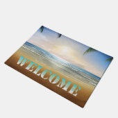 Strand,Zand,Palmboom,Zonsondergang,Welkom Deurmat (Schuin)