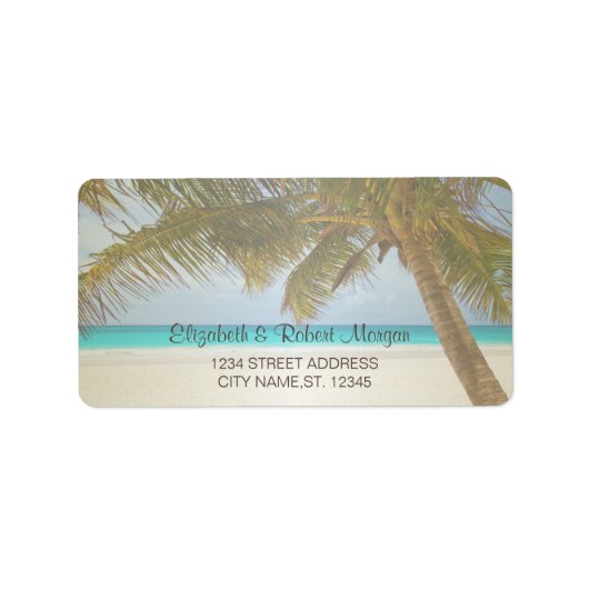 Strand, Zand, Palmen Etiket (Voorkant)