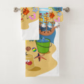 Strand Zand Regenboog Sun Crab Badkamer Handdoek S (Insitu)