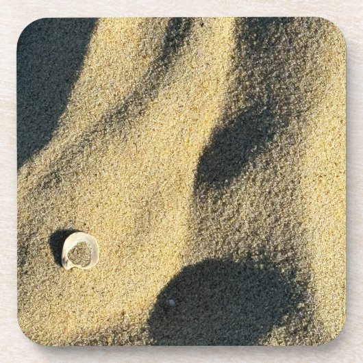 Strand Zand Schelp Foto Onderzetters (Voorkant)