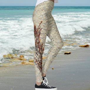 Strand Zand Water en Zeewier Fotografisch Leggings