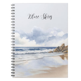Strand Zand Wolken Blauwe Lucht Notitieboek