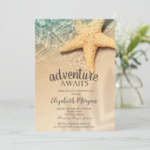 Strand, Zand, Zee ster Pensioenfeest Kaart (Staand voorkant)