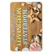 Strand Zand Zeeschelpen Foto Cruise Room Monogram Magneet (Verticaal)