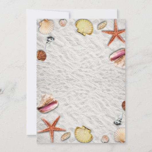 Strand Zand Zeeschelpen Verjaardagsfeest Kaart (Achterkant)