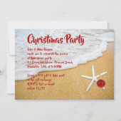 Strand Zand Zeester Kerstfeest Uitnodiging (Voorkant)