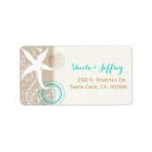 Strand Zand Zeester Strand Bruiloft Etiket (Voorkant)