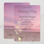 Strand Zand Zonsondergang Ballonnen, Wijn Pensione Kaart (Voorkant / Achterkant)