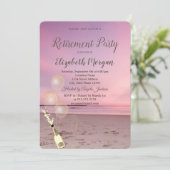 Strand Zand Zonsondergang Ballonnen, Wijn Pensione Kaart (Staand voorkant)