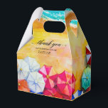 Strand Zandgolven Dank je Bedankdoosjes<br><div class="desc">Golven op een zandstrand en zonnebaders onder kleurrijke parasols,  de gevel geschenkdozen zijn leuk voor elke zomerse gelegenheid.</div>