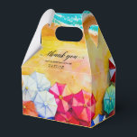 Strand Zandgolven Dank je Bedankdoosjes<br><div class="desc">Golven op een zandstrand en zonnebaders onder kleurrijke parasols,  de gevel feest gunst dozen zijn leuk voor elke zomer gelegenheid.</div>