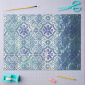  strand Zee Blauw witte tegel patroon Tissuepapier (Craft)