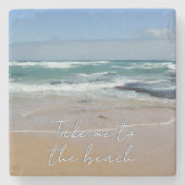 Strand Zee Blue Sand Stone Onderzetter (Voorkant)