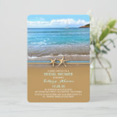 Strand zee bruidsdouche uitnodigingen (Staand voorkant)