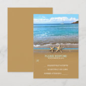 Strand zee bruiloft RSVP kaarten Kaartje (Voorkant / Achterkant)