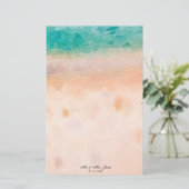 strand zee en tropisch bruinpapier briefpapier (Staand voorkant)