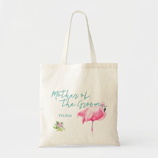 Strand zee flamingo bruiloft moeder van de bruideg tote bag (Voorkant)