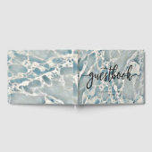Strand Zee Glass Ocean Blues Aqua Wedding Monogram Gastenboek (Volledig)