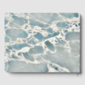 Strand Zee Glass Ocean Blues Aqua Wedding Monogram Gastenboek (Achterkant)