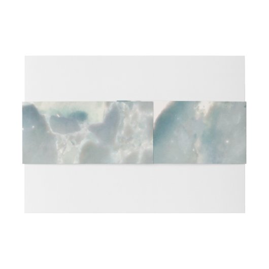 Strand Zee Glass Ocean Blues Aqua Wedding Monogram Uitnodigingen Wikkel (Achterkant Voorbeeld)