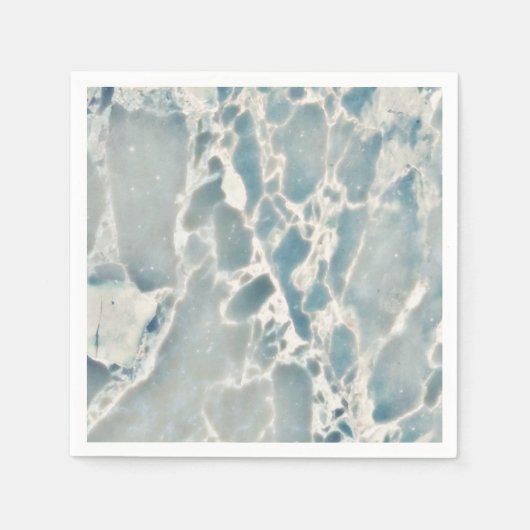 Strand Zee Glass Ocean Blues Blauwgroen & Aqua Mar Servetten (Voorkant)